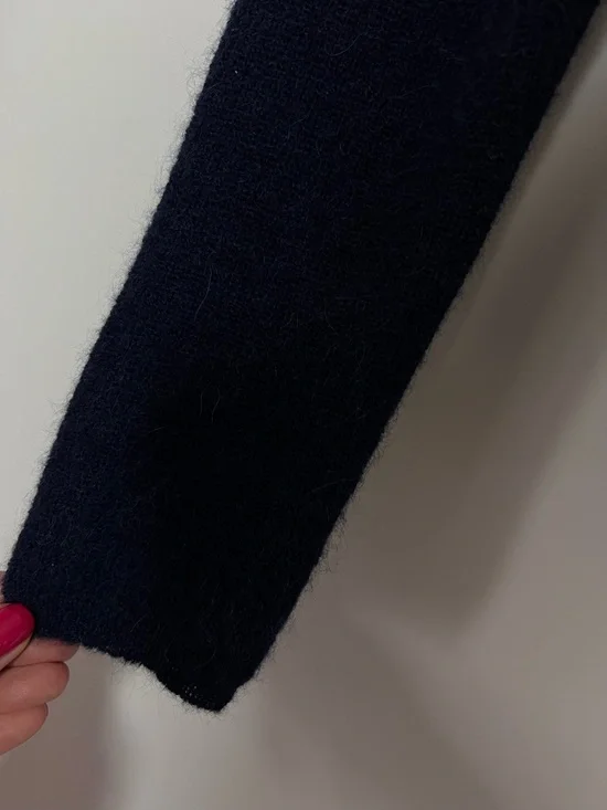 Sezane Gaspard Alpaca Mohair Button-Front Sweater Cardigan Navy Contemporary - Picture 6 of 11